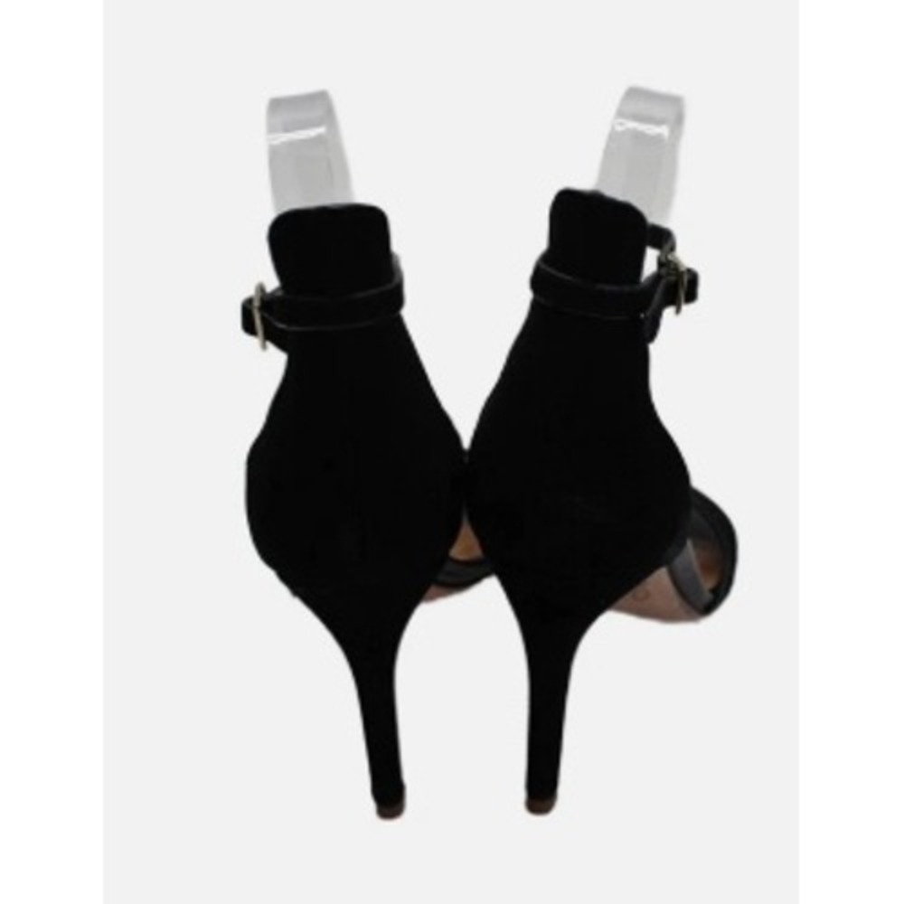 Joie Black Leather Suede Perforated Ankle Strap Heels 38 US 8 3.5" Stiletto - Picture 3 of 9
